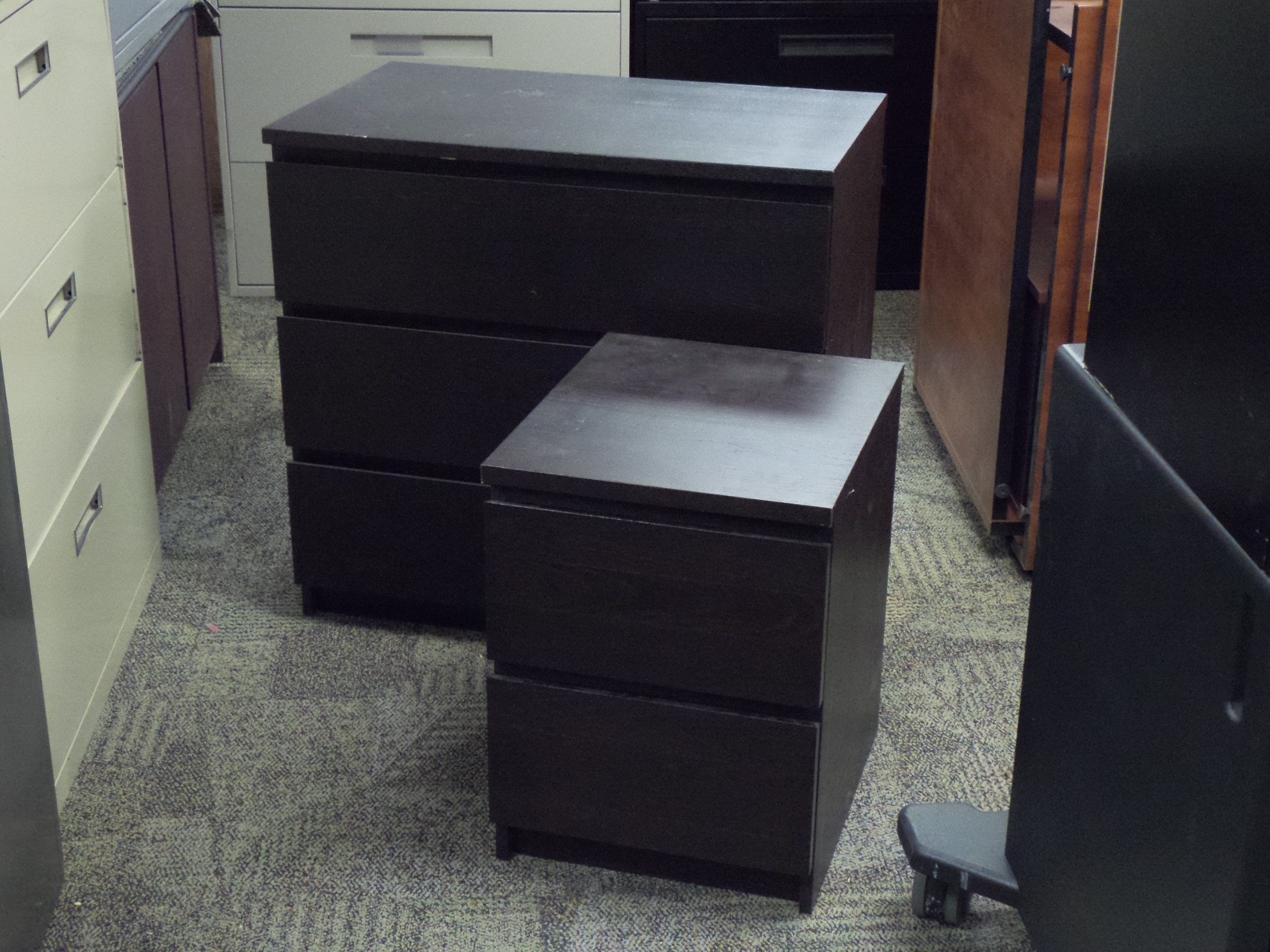 Ikea MALM Espresso 3 Drawer Dresser and Bed Side Table Set Allsold.ca